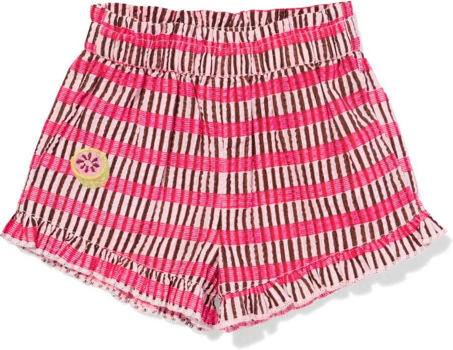 HEMA Babyshort Comfy Fit Seersucker Strepen Roze (roze)