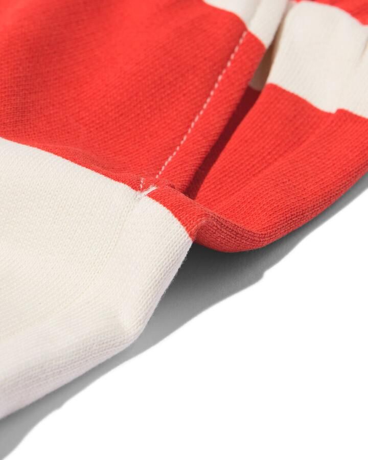 HEMA Babyshort Comfy Fit Sweatstof Strepen Rood (rood)