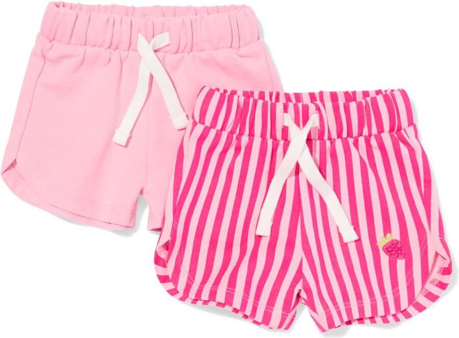 HEMA Babyshorts Comfort Fit Strepen 2 Stuks Roze (roze) - Foto 2