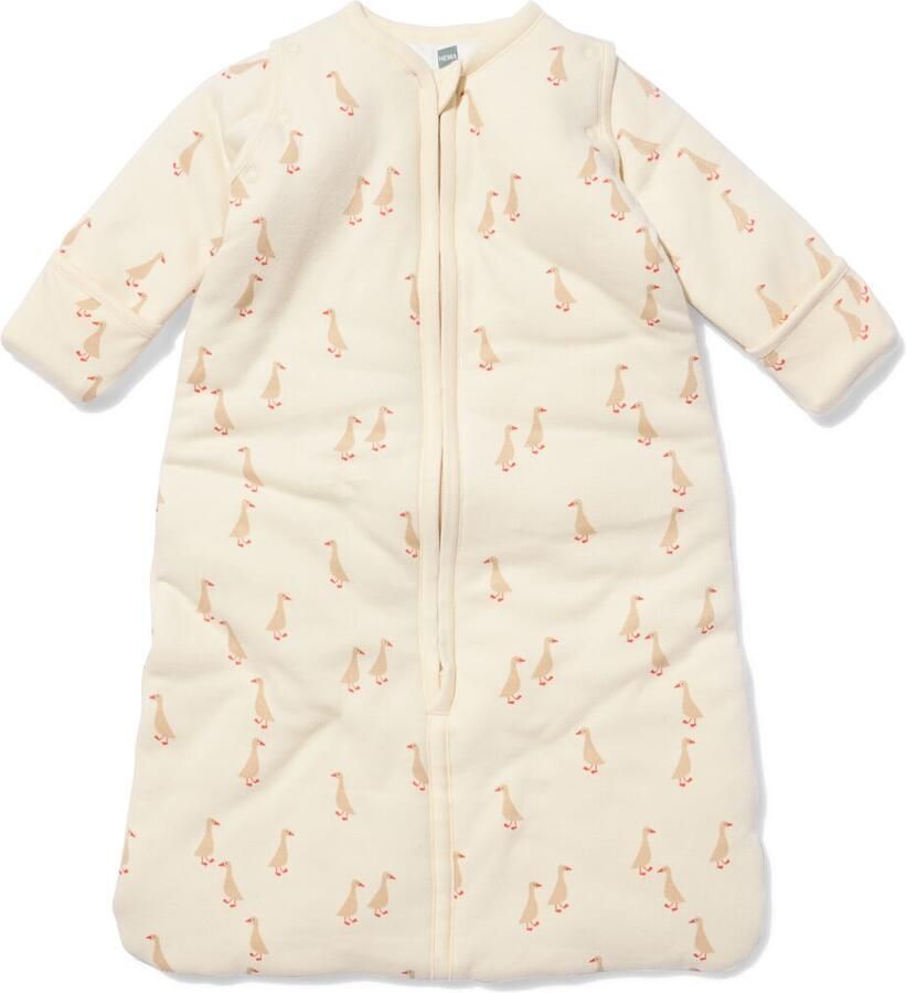 HEMA Babyslaapzak Met Afneembare Mouwen Katoen 3tog Ganzen Creme (creme)