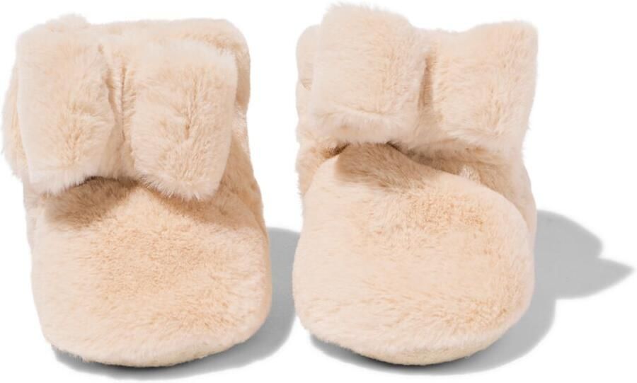 HEMA Babyslofjes Imitatiebont Strik Taupe