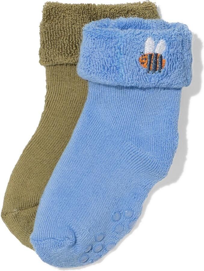 HEMA Babysokken Badstof Bijen 2 Paar Blauw (blauw) - Foto 2