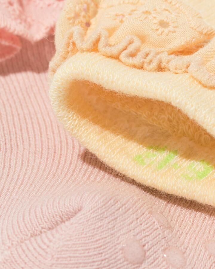 HEMA Babysokken Badstof Broderie 2 Paar Oudroze (oudroze)