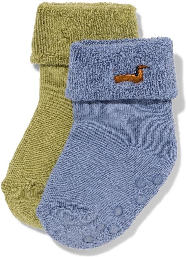 HEMA Babysokken Badstof Hondjes 2 Paar Middenblauw (middenblauw)