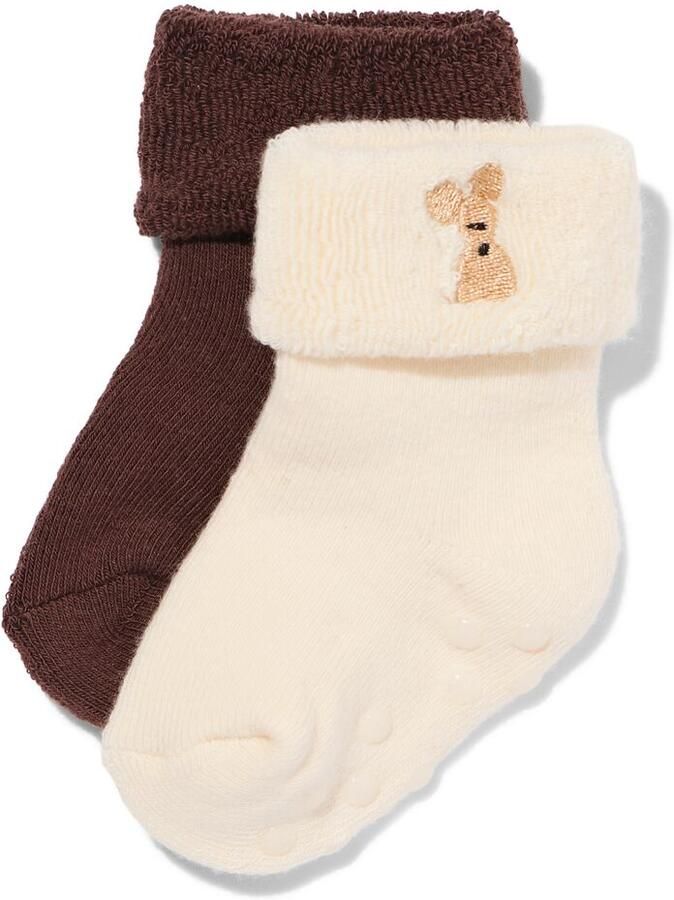 HEMA Babysokken Badstof Muizen 2 Paar Beige (beige)