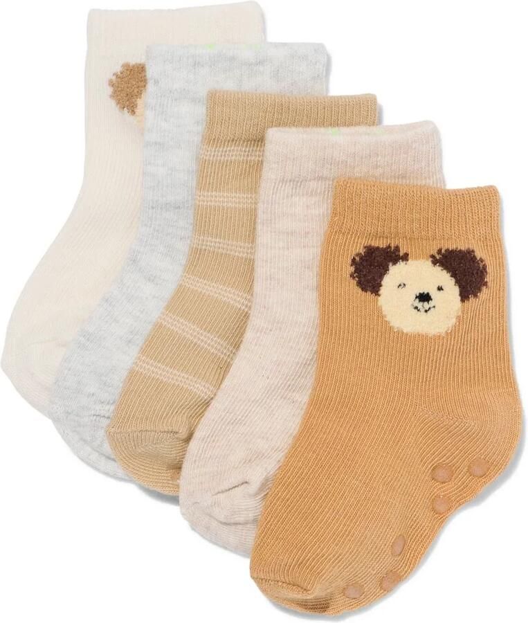 HEMA Babysokken Beren 5 Paar Zand (zand)