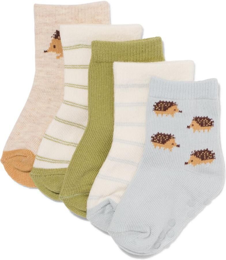 HEMA Babysokken Egels 5 Paar Lichtblauw (lichtblauw)