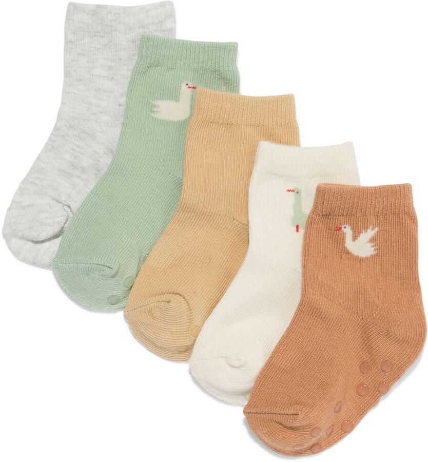 HEMA Babysokken Ganzen 5 Paar Bruin (bruin) - Foto 2