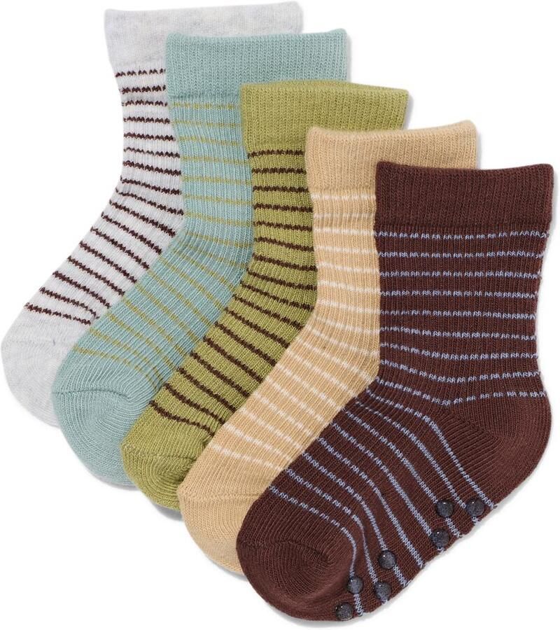 HEMA Babysokken Rib Strepen 5 Paar Donkerbruin (donkerbruin)