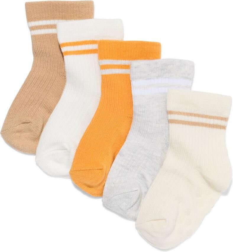 HEMA Babysokken Strepen 5 Paar Beige (beige) - Foto 2