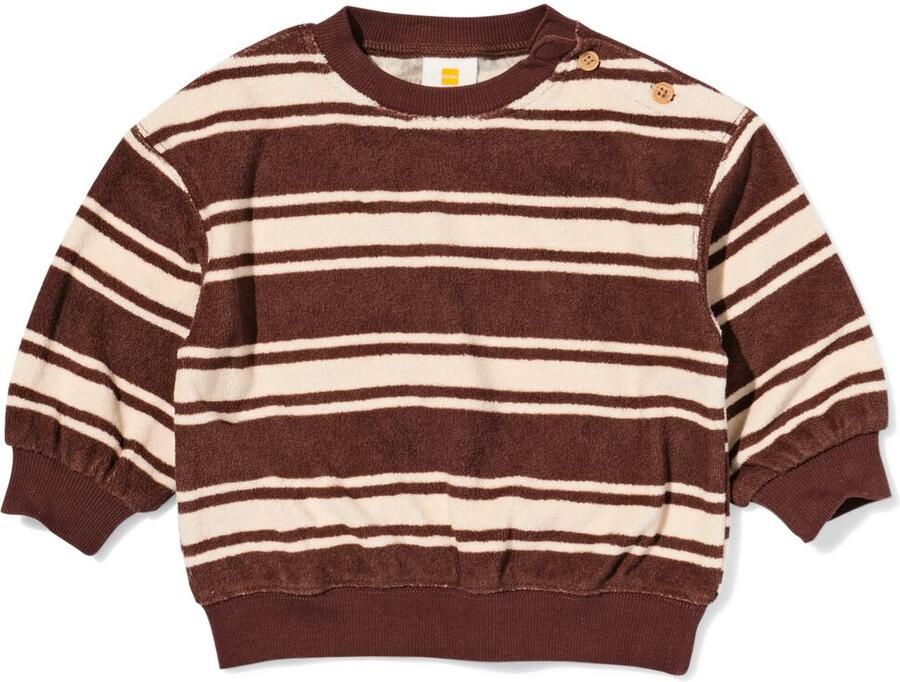 HEMA Babysweater Terry Strepen Bruin (bruin) - Foto 2