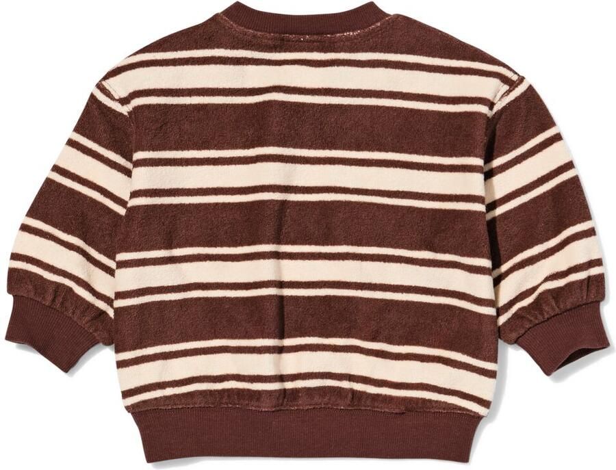 HEMA Babysweater Terry Strepen Bruin (bruin)