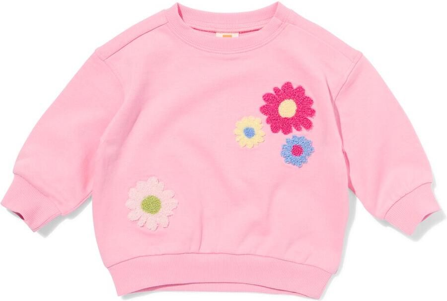 HEMA Babytrui Sweatstof Bloemen Roze (roze) - Foto 2