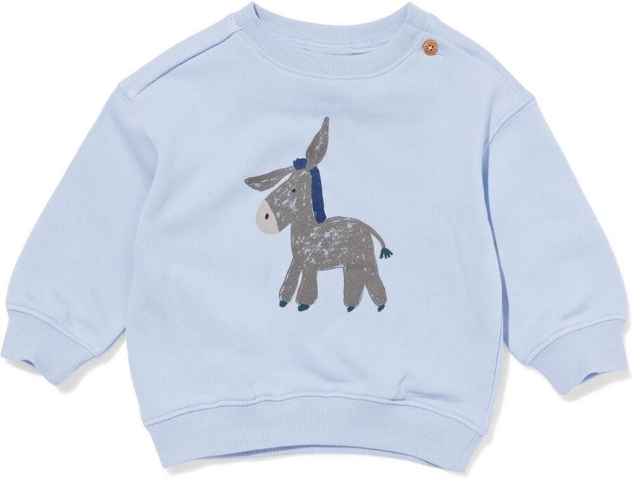 HEMA Babytrui Sweatstof Ezels Lichtblauw (lichtblauw)