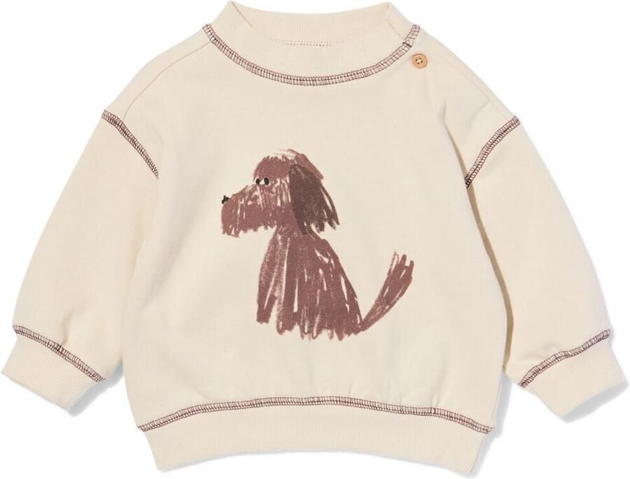 HEMA Babytrui Sweatstof Hond Ecru (ecru)