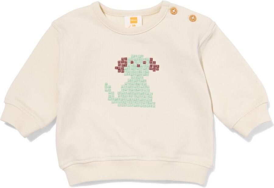 HEMA Babytrui Sweatstof Hond Ecru (ecru)