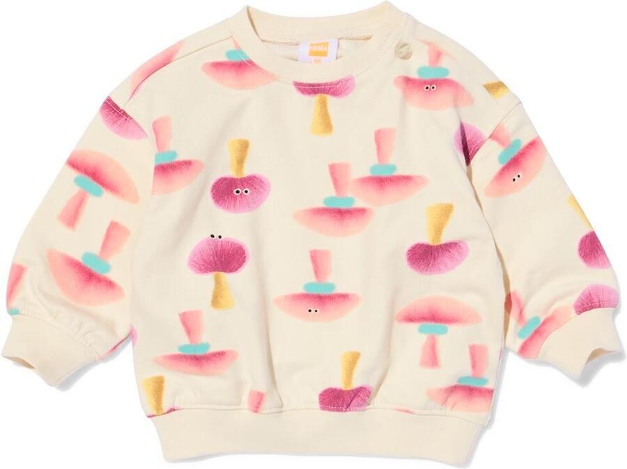 HEMA Babytrui Sweatstof Paddenstoel Ecru