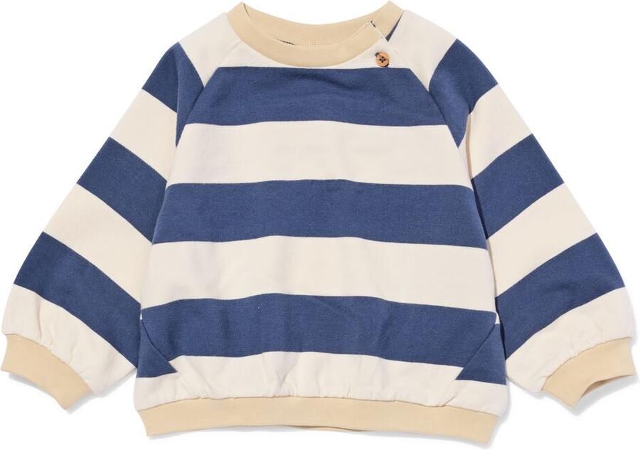 HEMA Babytrui Sweatstof Strepen Blauw (blauw)