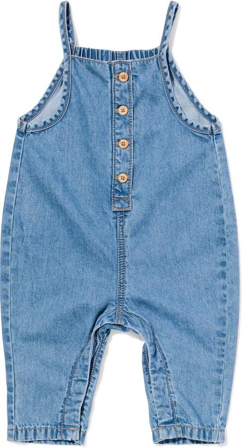 HEMA Babytuinbroek Denim Middenblauw (middenblauw)