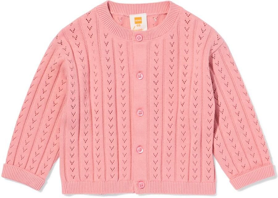 HEMA Babyvest Ajour Gebreid Roze (roze)