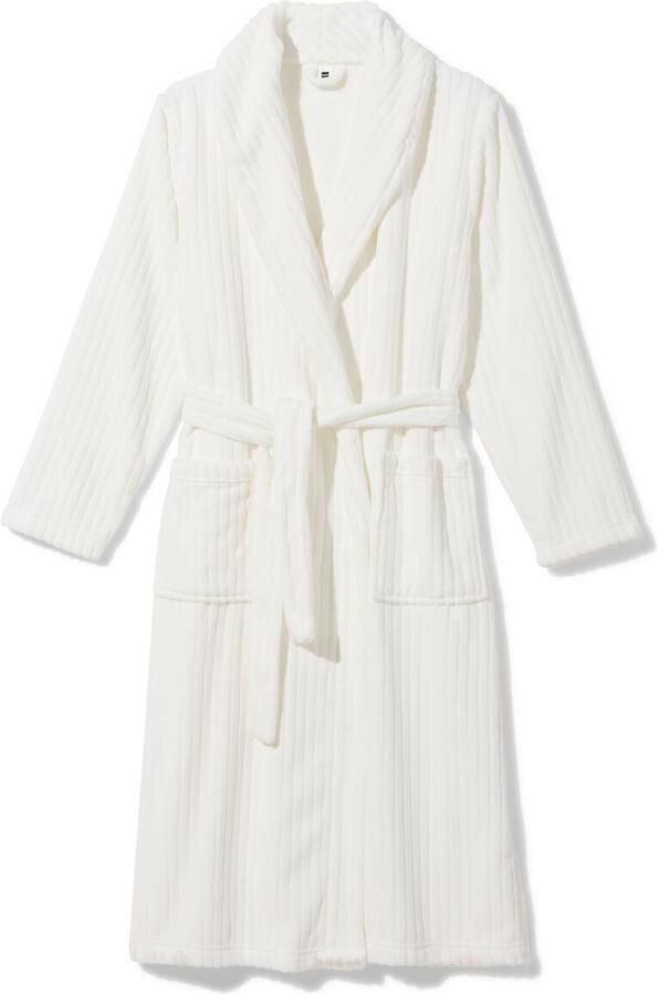HEMA Badjas Rib Fleece Wit (wit)