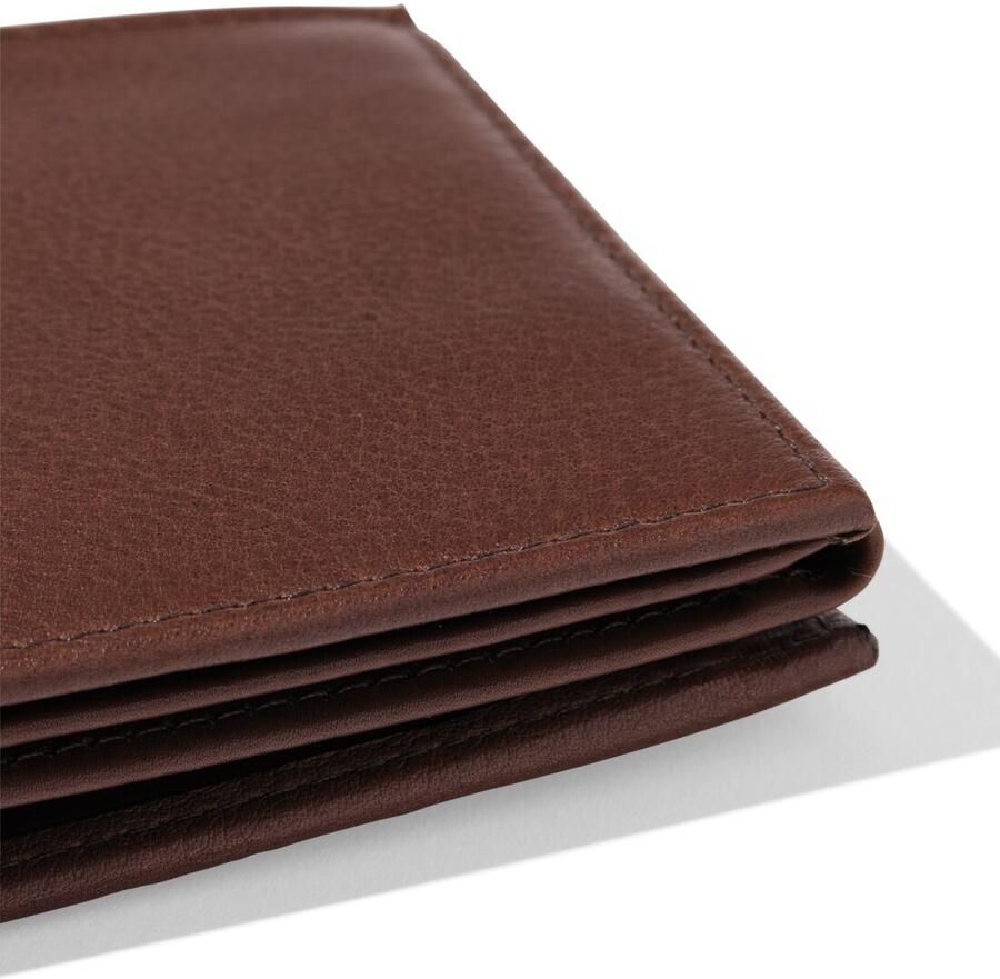 HEMA Billfold Portemonnee Laag Leer Bruin - Foto 2