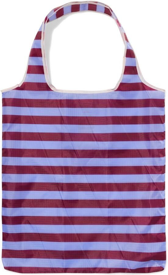 HEMA Boodschappentas L 43x70cm Strepen (bordeauxrood)