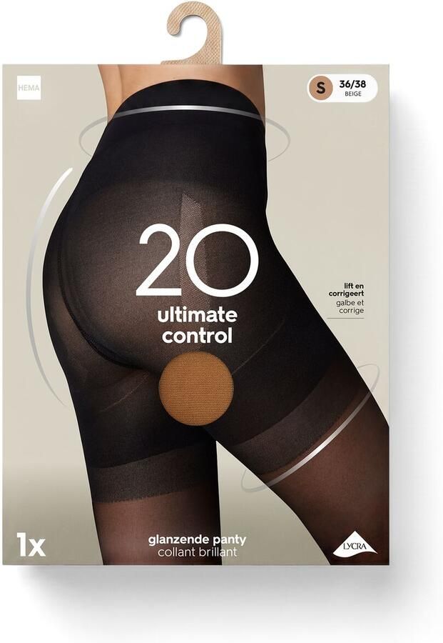 HEMA Corrigerende Panty Ultimate Control 20 Denier Glans Beige (beige) - Foto 2