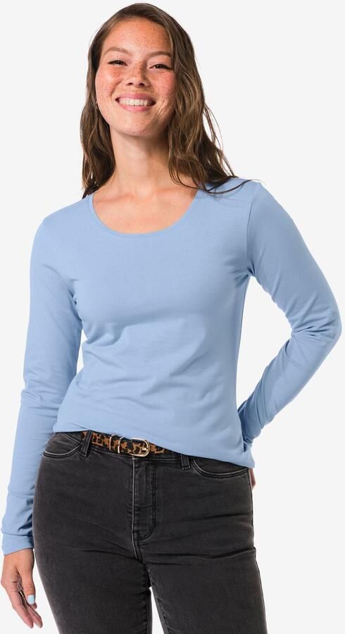 HEMA Dames T-shirt Jersey Lichtblauw (lichtblauw)