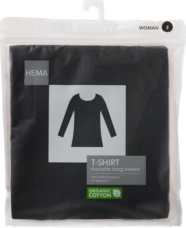 HEMA Dames Basic T-shirt Zwart (zwart)