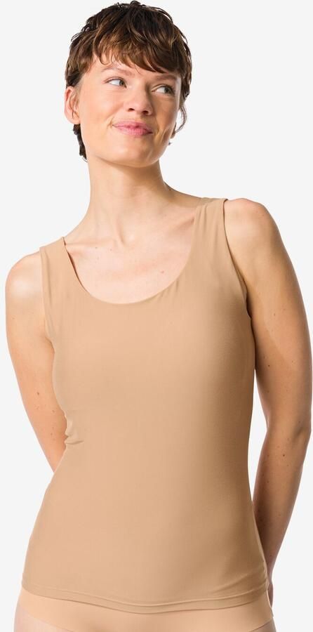 HEMA Dames Bh Hemd Smoothing Met Ingebouwde Cups Beige (beige)