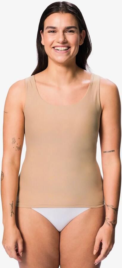 HEMA Dames Bh Hemd Smoothing Met Ingebouwde Cups Beige (beige)