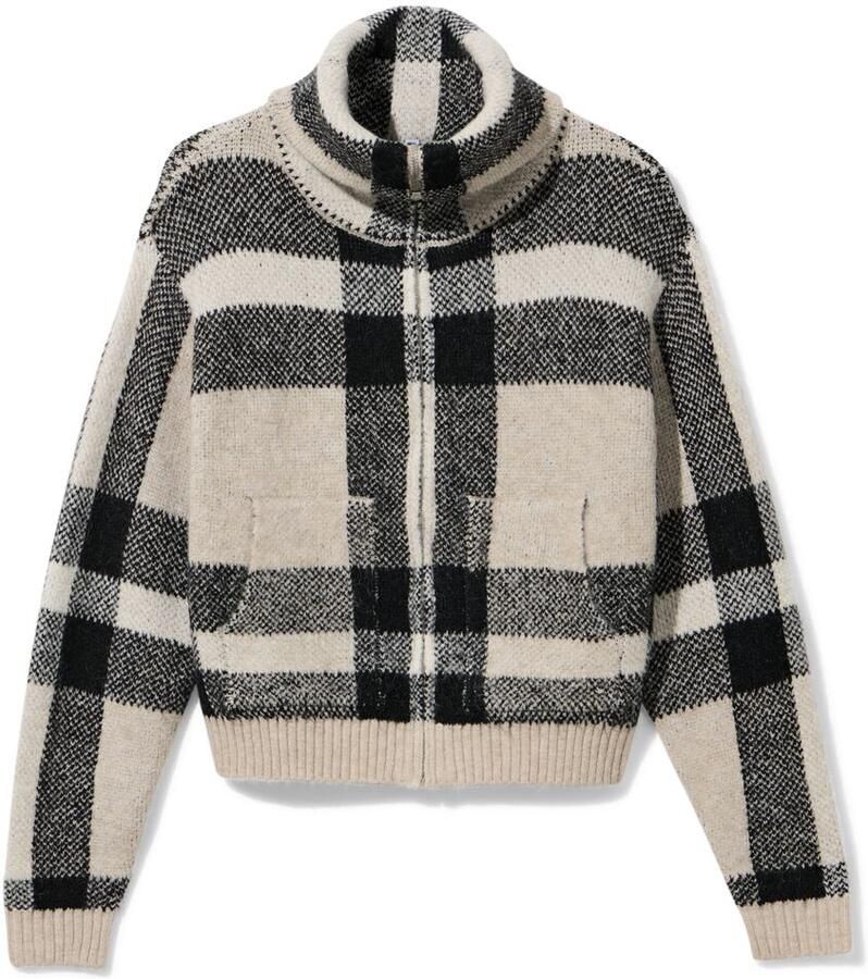 HEMA Dames Bombervest Jana Zwart wit (zwart wit)