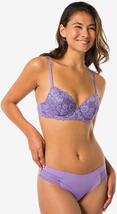 HEMA Dames Brazilian Micro Met Kanten Inzet Lichtpaars (lichtpaars) - Foto 2