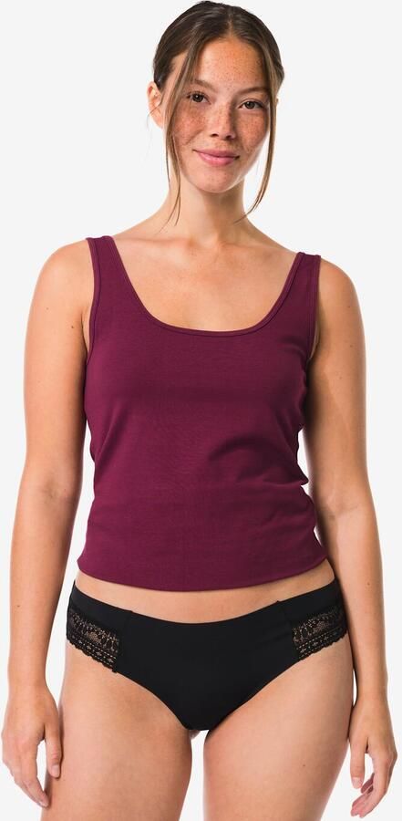 HEMA Dames Brazilian Micro Met Kanten Inzet Zwart (zwart)