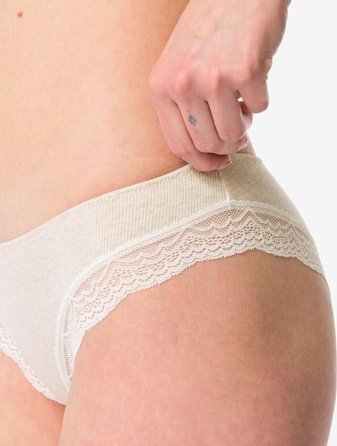 HEMA Dames Brazilian Rib Met Kant Naturel (naturel)