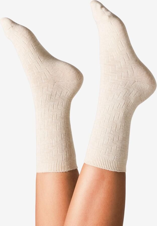HEMA Dames Crewsokken Grafisch 5 Paar Beige - Foto 2