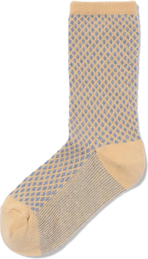 HEMA Dames Crewsokken Grafisch Middenblauw