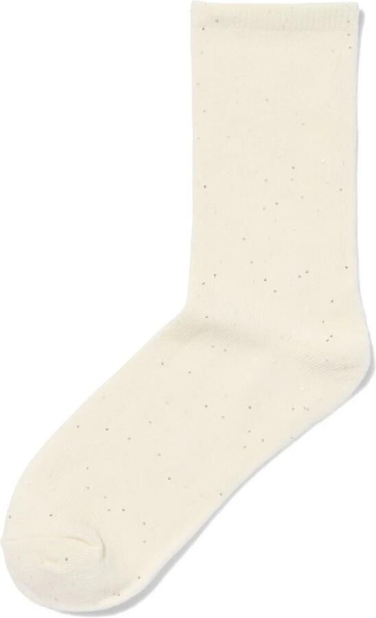 HEMA Dames Crewsokken Pailletten Beige