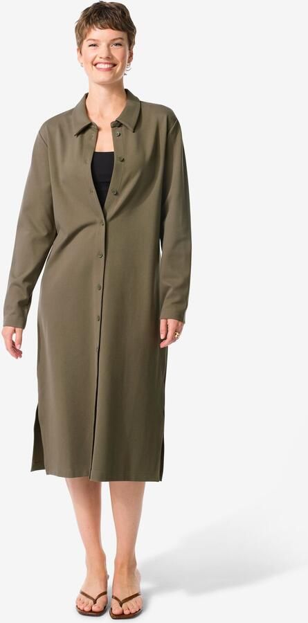 HEMA Dames Doorknoopjurk Groen (groen)