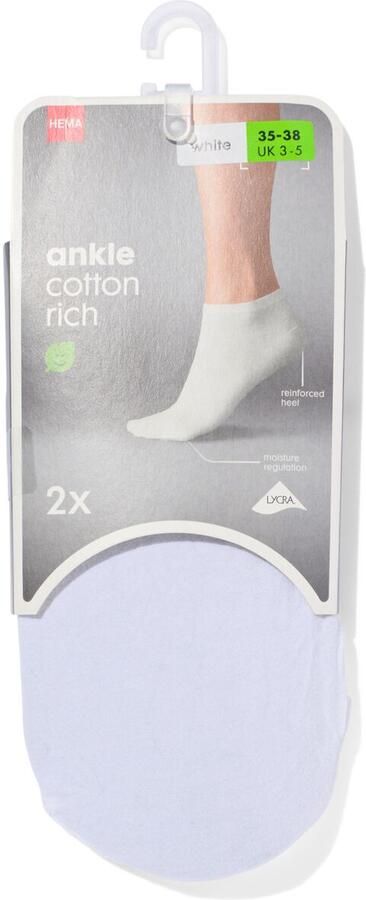 HEMA Dames Enkelsokken 2 Paar Wit (wit) - Foto 2
