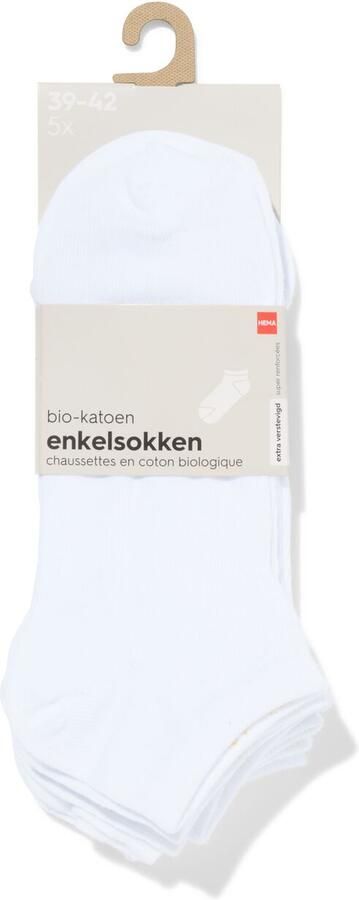 HEMA Dames Enkelsokken Met Katoen 5 Paar Wit (wit) - Foto 2