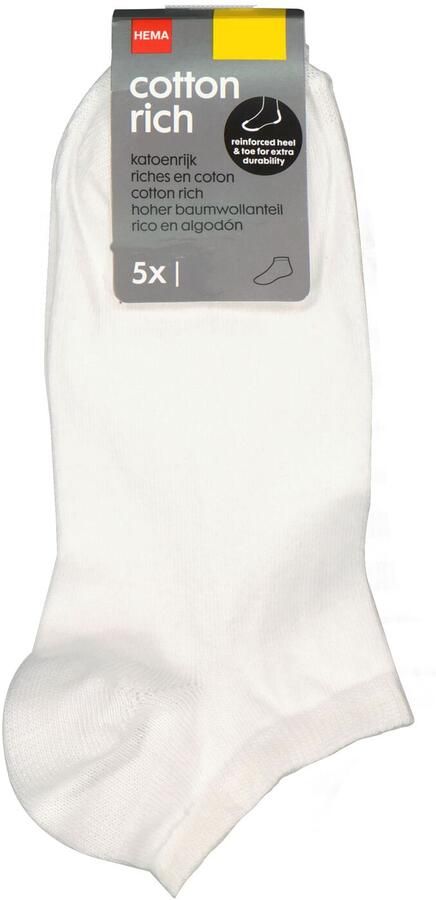 HEMA Dames Enkelsokken Met Katoen 5 Paar Wit (wit) - Foto 3