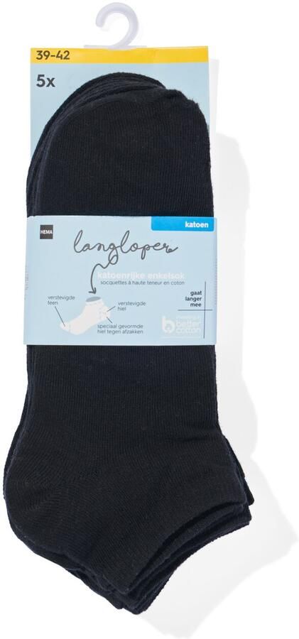 HEMA Dames Enkelsokken 5 Paar Zwart (zwart) - Foto 4