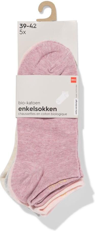 HEMA Dames Enkelsokken Melange 5 Paar Lichtpaars (lichtpaars) - Foto 2