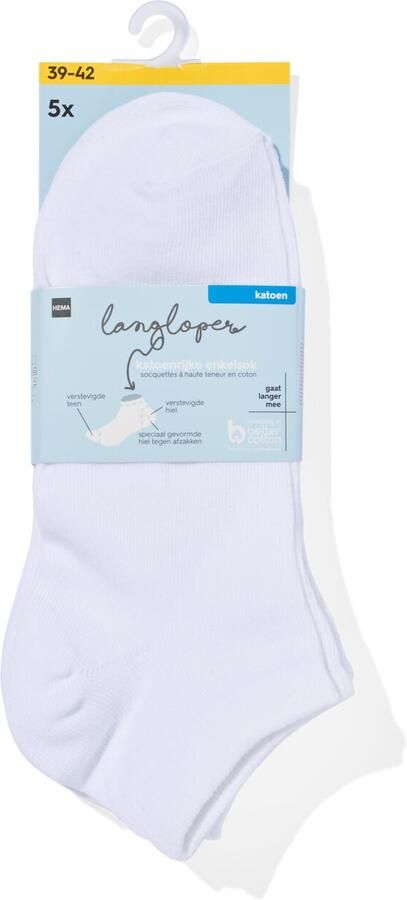 HEMA Dames Enkelsokken Met Katoen 5 Paar Wit (wit) - Foto 4
