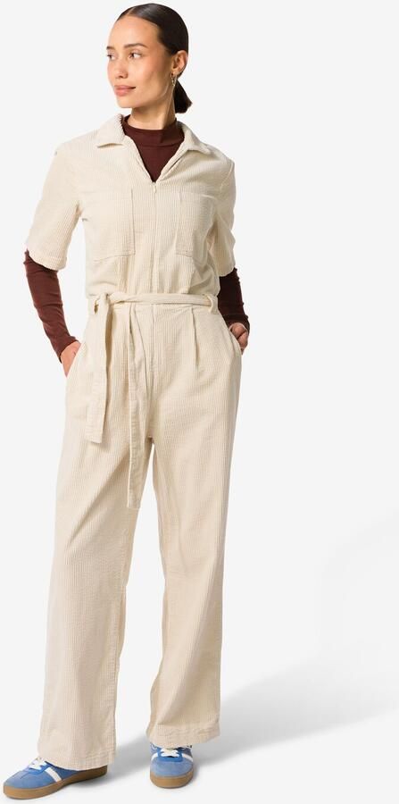 HEMA Dames Jumpsuit Lena Corduroy Gebroken Wit (gebroken wit) - Foto 2