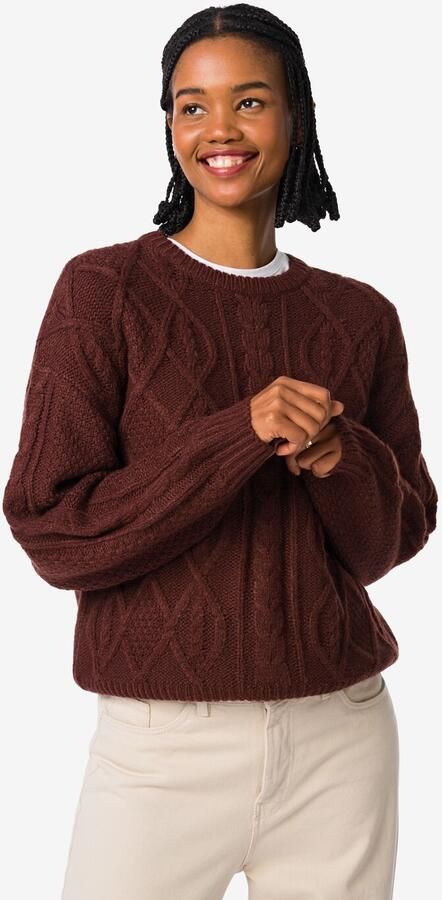 HEMA Dames Kabeltrui Helly Bruin (bruin) - Foto 2