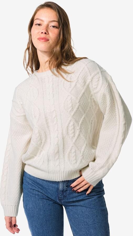 HEMA Dames Kabeltrui Helly Gebroken Wit (gebroken wit) - Foto 2