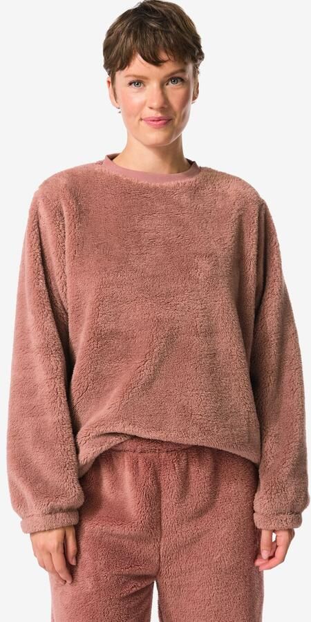 HEMA Dames Loungetop Teddy Middenbruin (middenbruin) - Foto 2